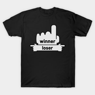 Hands Pointing - Text Art - Winner and Loser T-Shirt